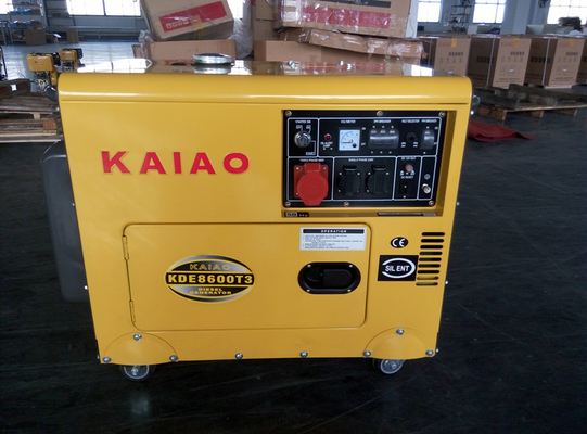 Coutume 7KVA 3 petits générateurs diesel de phase, petit générateur diesel tranquille