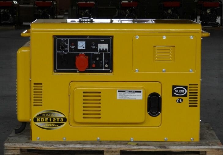 Produisez système d'alarme diesel silencieux d'huile du générateur KDE12T3 de la preuve 10Kva de bruit de 12V 8.3A le bas